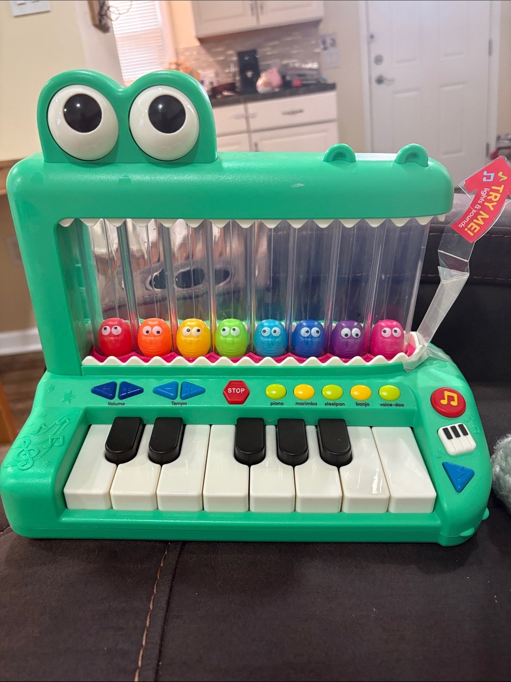 Target Green Crocodile Piano Toy with Rainbow Balls